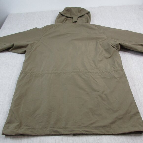 L.L. Bean Parka Coat Womens M Beige Long Sleeve Windbreaker Hooded Snap Full Zip - Picture 3 of 9